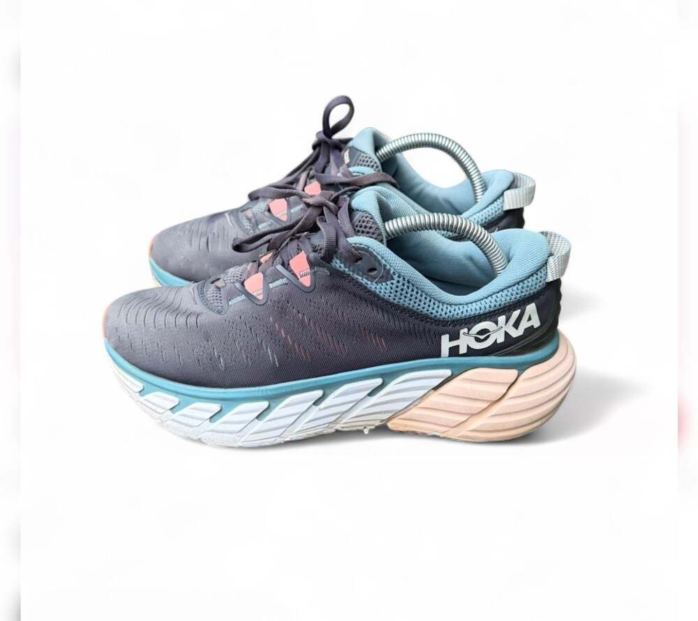 Size 9D Hoka One One Gaviota 3 Women's Running Shoes Ombre Blue / Rosette WIDE - Picture 2 of 8